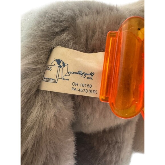 1992 MJC International Med Grey Soft Elephant Stuffed Animal Vintage Plush Toy - Picture 14 of 16